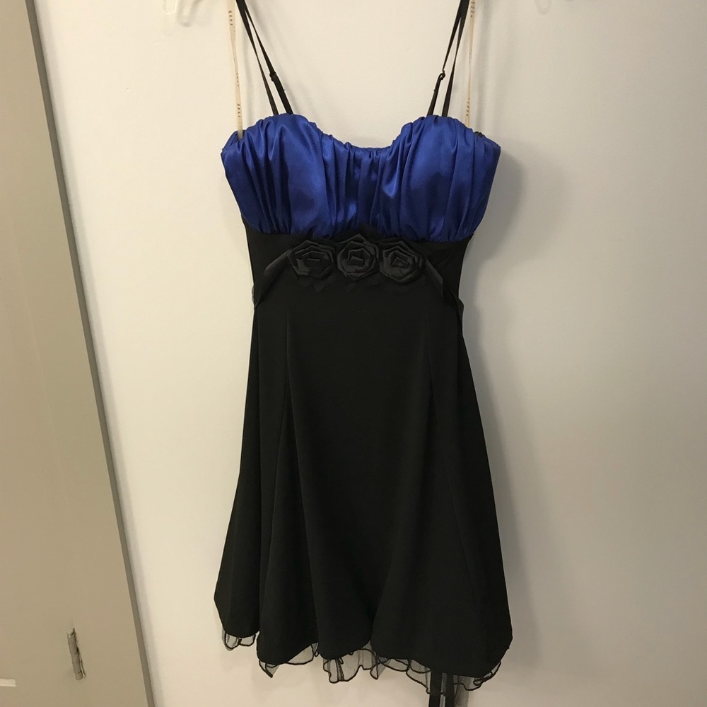 Black and blue homecoming dress